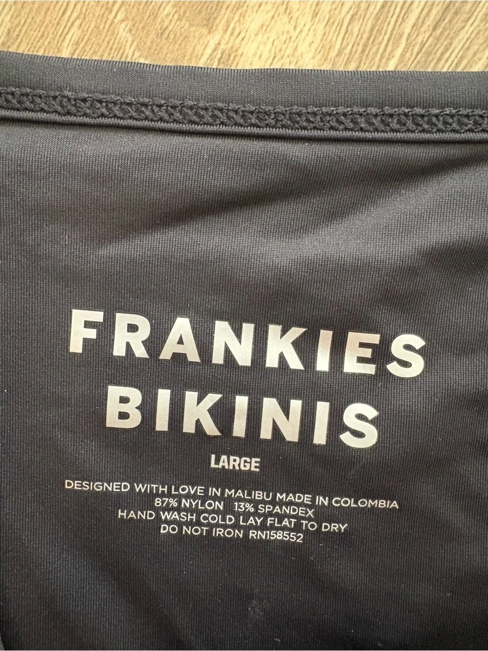 Frankie's Bikinis Black Triangle String Bikini